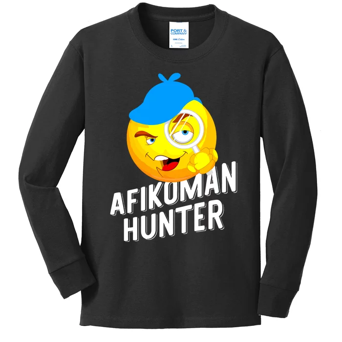 Passover Afikoman Hunter Jewish Pesach Seder T Kids Long Sleeve Shirt