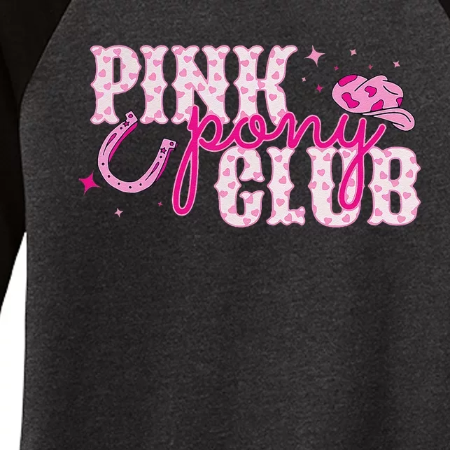 Pony And Heels Lover Pin.K Clubs Disco Birthday Cow Women's Tri-Blend 3/4-Sleeve Raglan Shirt