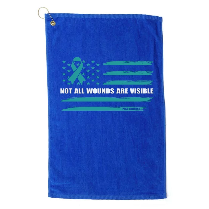 PTSD Awareness Hope Support Love America Flag Platinum Collection Golf Towel