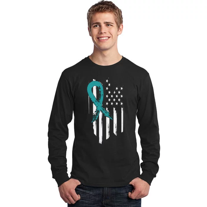 PTSD Awareness Hope Support Love American Flag Tall Long Sleeve T-Shirt