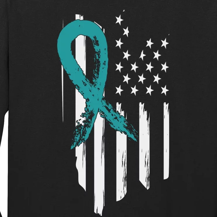 PTSD Awareness Hope Support Love American Flag Tall Long Sleeve T-Shirt