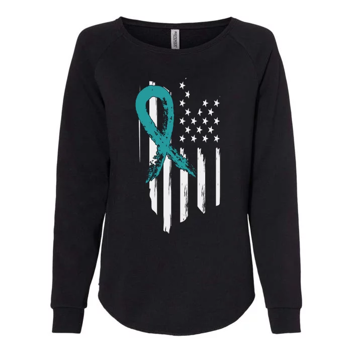 PTSD Awareness Hope Support Love American Flag Womens California Wash Sweatshirt