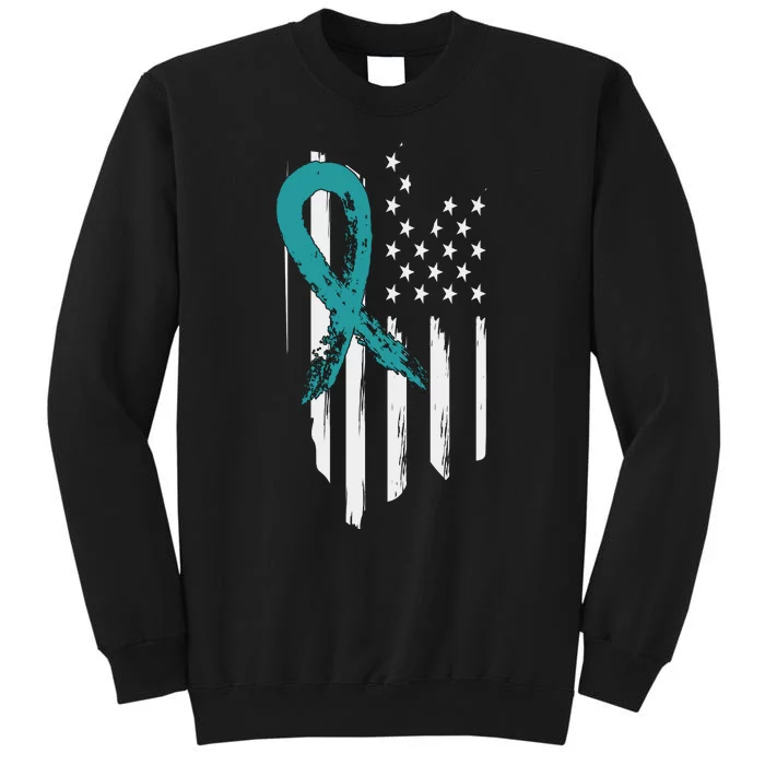 PTSD Awareness Hope Support Love American Flag Tall Sweatshirt