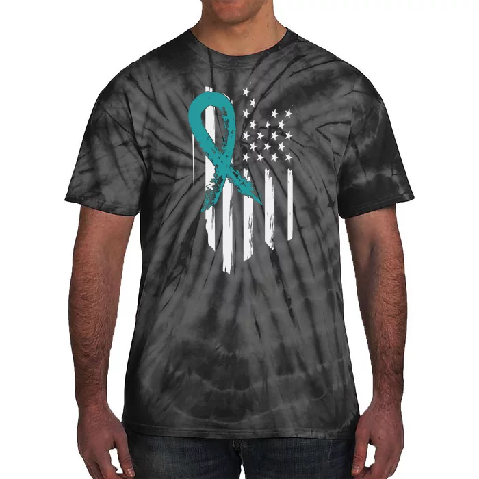 PTSD Awareness Hope Support Love American Flag Tie-Dye T-Shirt