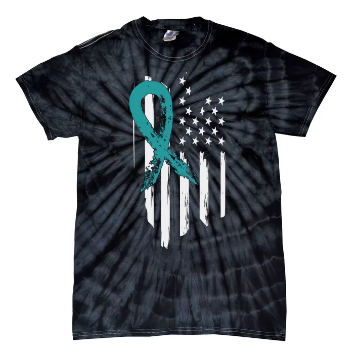 PTSD Awareness Hope Support Love American Flag Tie-Dye T-Shirt