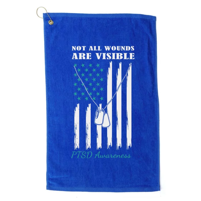 PTSD Awareness Hope Support Love Not All Wounds Are Visible Platinum Collection Golf Towel