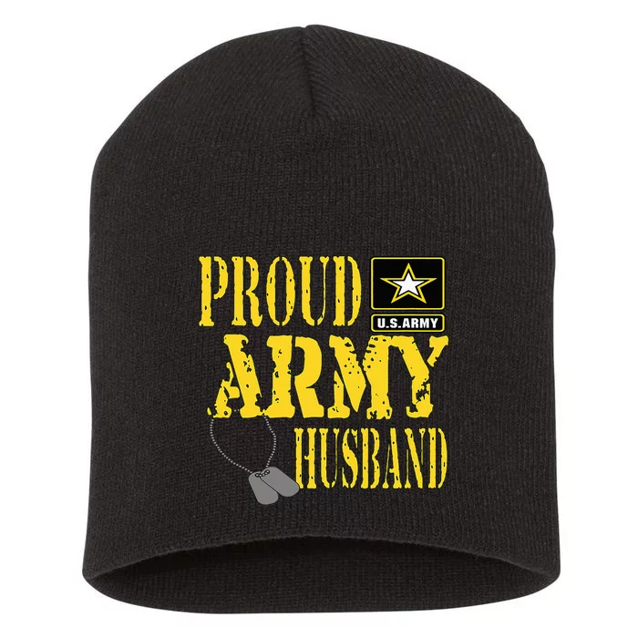 Proud Army Husband Military Pride Short Acrylic Beanie