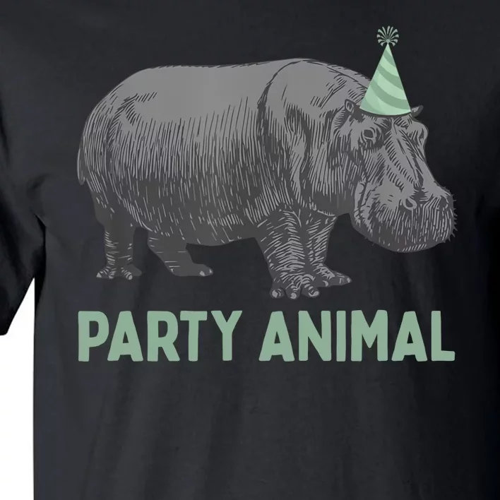 Party Animal Hippo Funny Birthday Tall T-Shirt