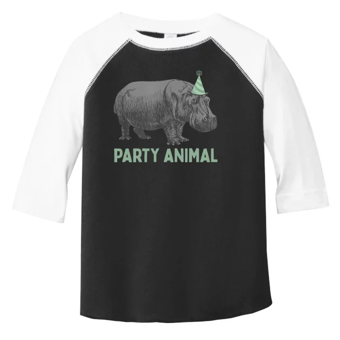 Party Animal Hippo Funny Birthday Toddler Fine Jersey T-Shirt