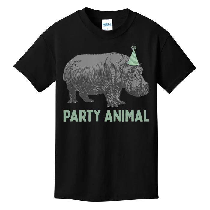 Party Animal Hippo Funny Birthday Kids T-Shirt