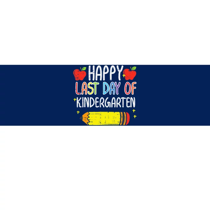 Pencil Apple Happy Last Day Of Kindergarten School Teacher Gift Bumper Sticker