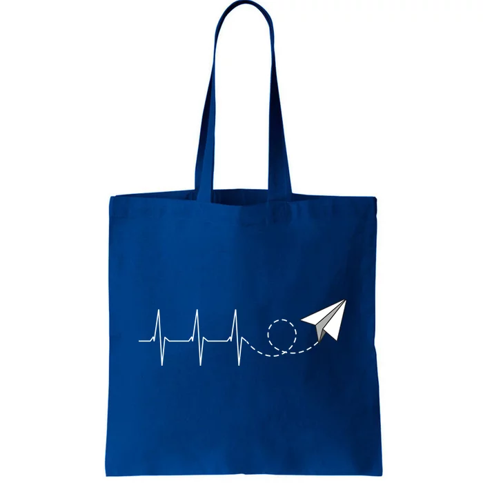 Paper Airplane Heartbeat Aeronautical Engineering Funny Gift Tote Bag