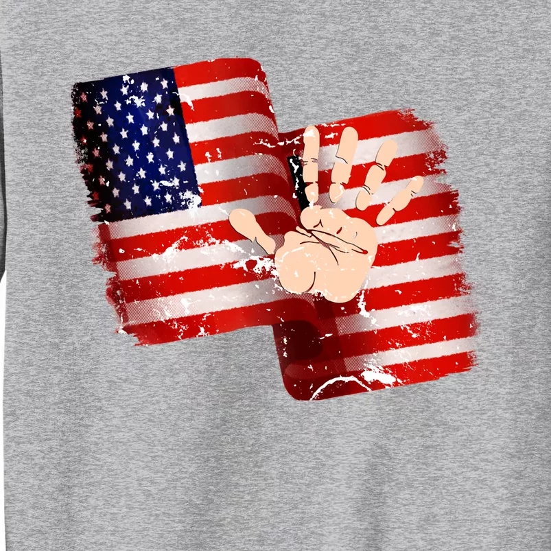 Pledge Allegiance Hand Made USA 4th Of July US Flag Day Tall Sweatshirt