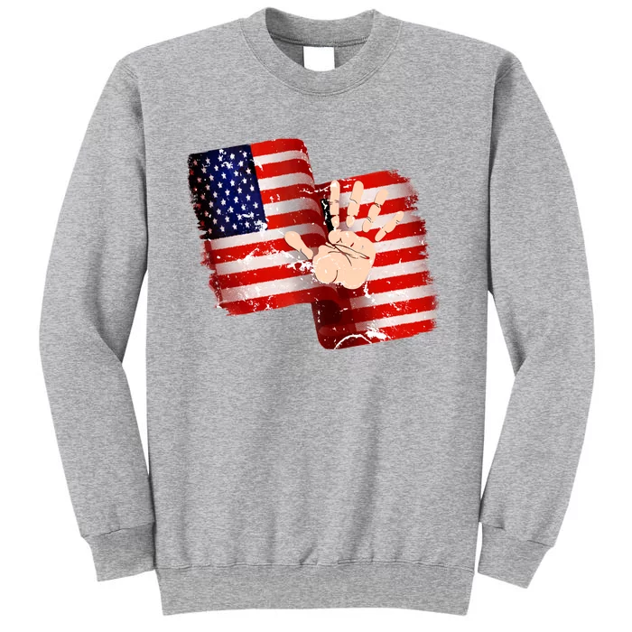 Pledge Allegiance Hand Made USA 4th Of July US Flag Day Tall Sweatshirt