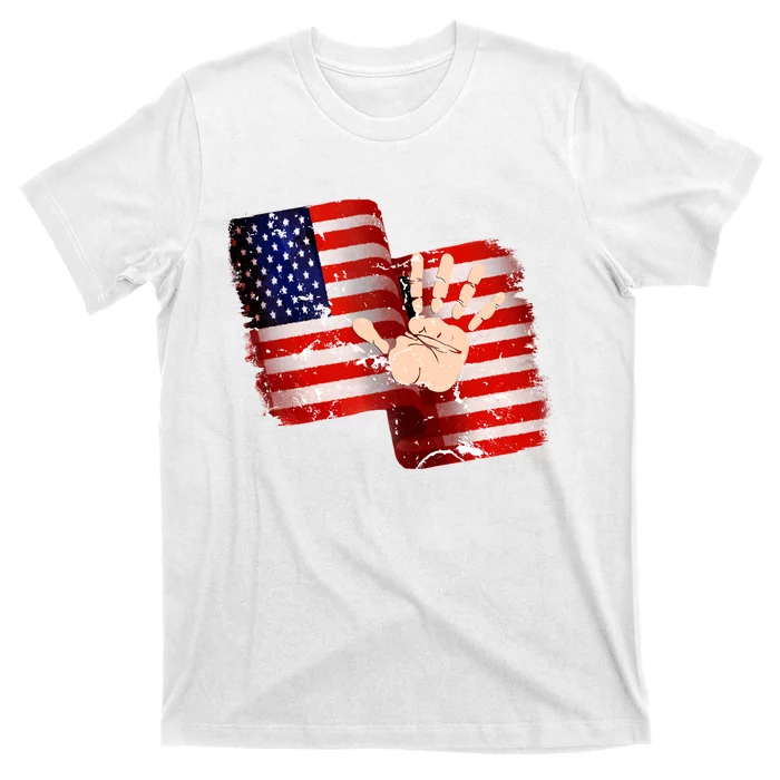 Pledge Allegiance Hand Made USA 4th Of July US Flag Day T-Shirt