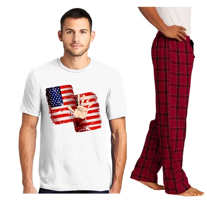 Pledge Allegiance Hand Made USA 4th Of July US Flag Day Pajama Set