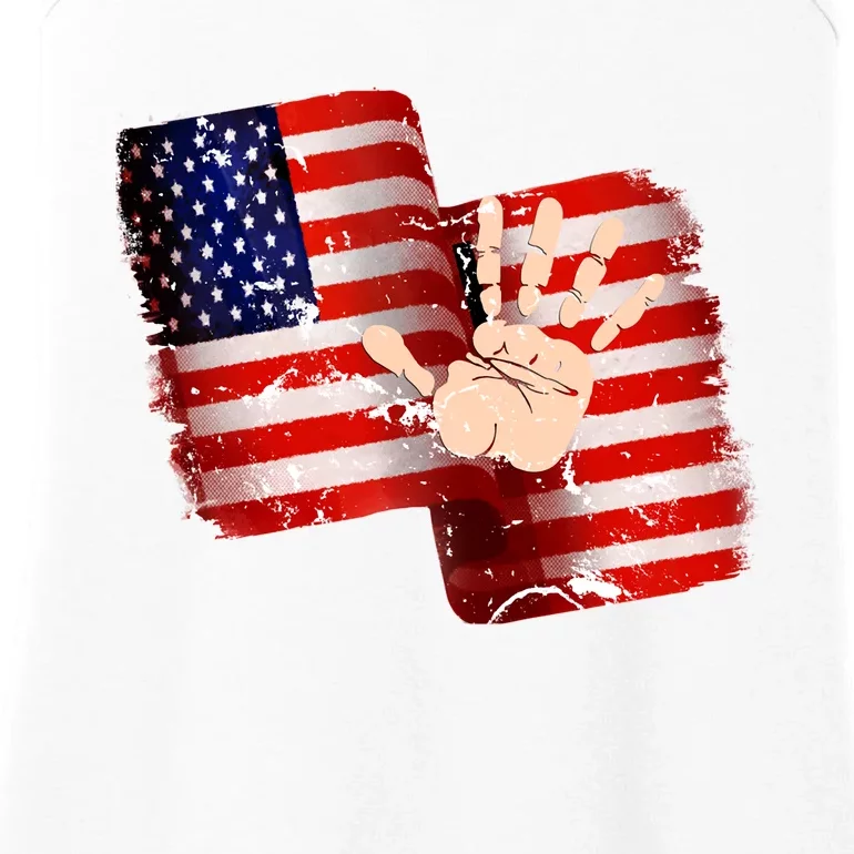 Pledge Allegiance Hand Made USA 4th Of July US Flag Day Ladies Essential Tank