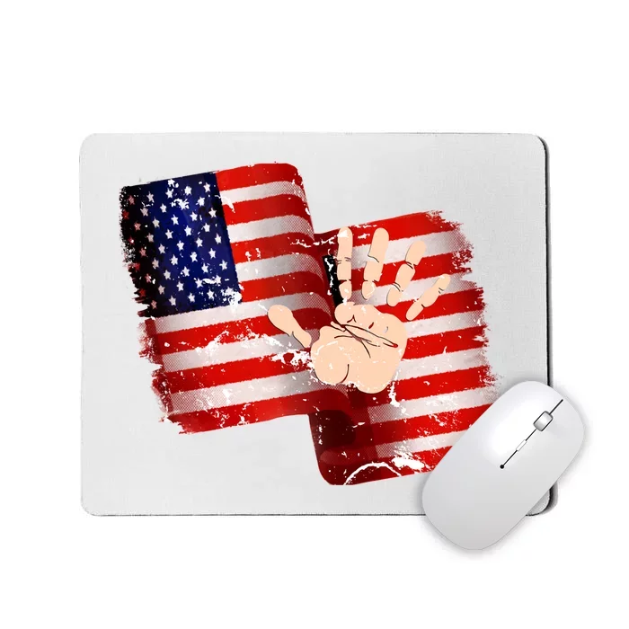 Pledge Allegiance Hand Made USA 4th Of July US Flag Day Mousepad