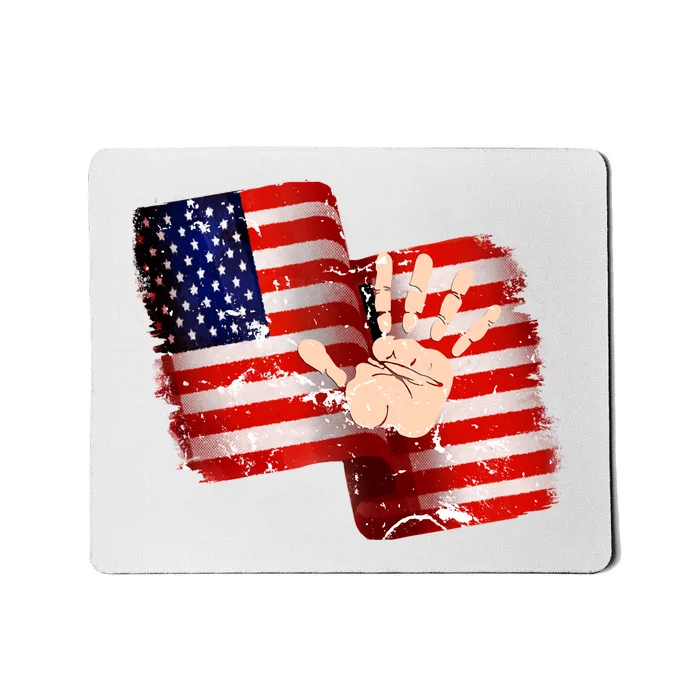 Pledge Allegiance Hand Made USA 4th Of July US Flag Day Mousepad