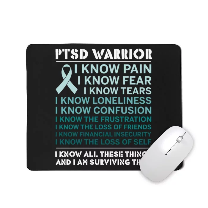 PTSD Awareness Hope Support Love Ribbon Mousepad