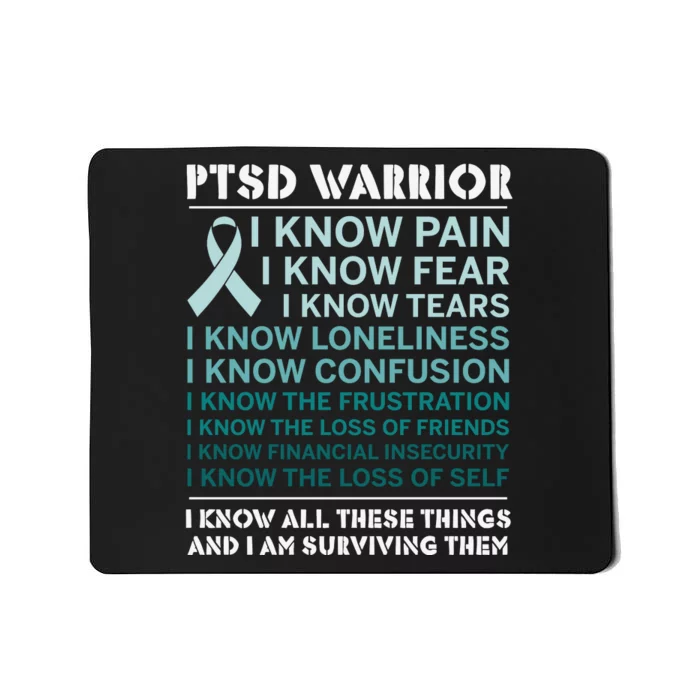 PTSD Awareness Hope Support Love Ribbon Mousepad