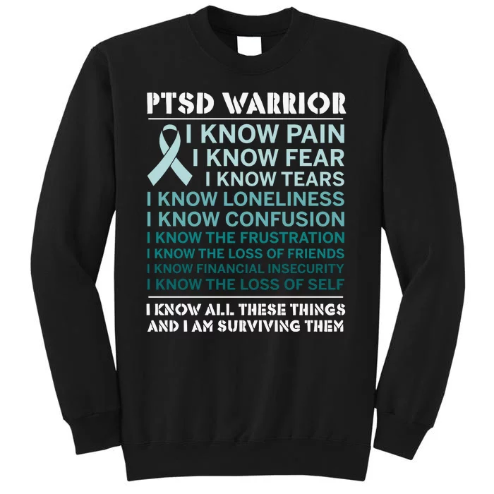 PTSD Awareness Hope Support Love Ribbon Tall Sweatshirt