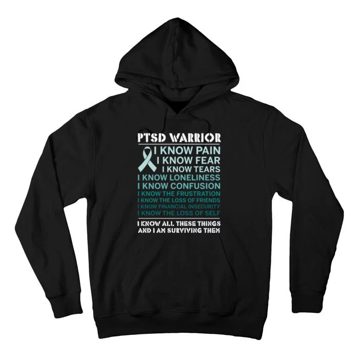 PTSD Awareness Hope Support Love Ribbon Tall Hoodie