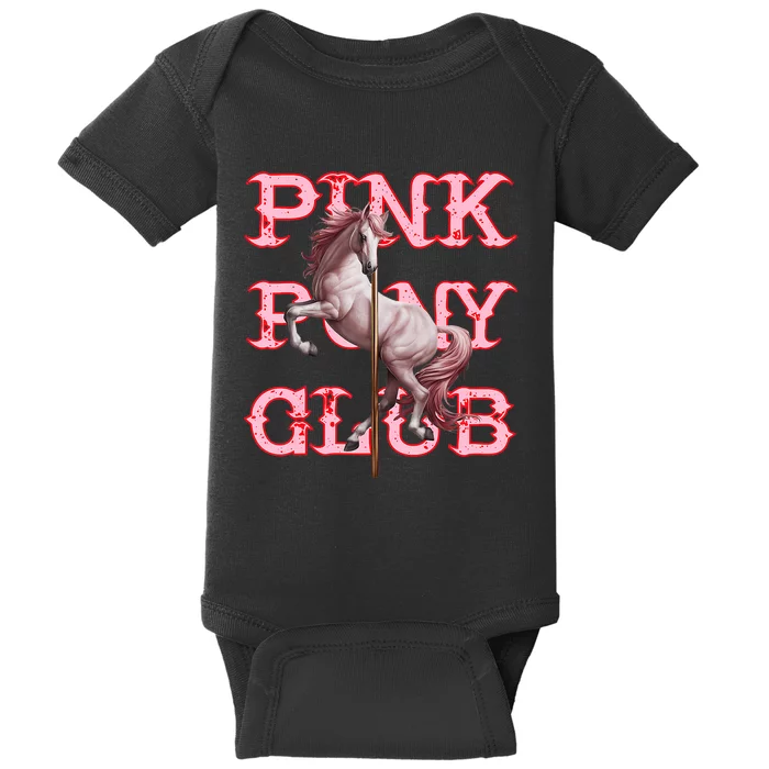 Pony And Heels Lover Clubs Disco Birthday Cowgirl Baby Bodysuit