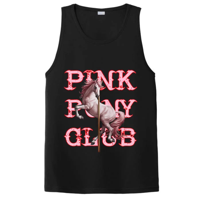 Pony And Heels Lover Clubs Disco Birthday Cowgirl Performance Tank