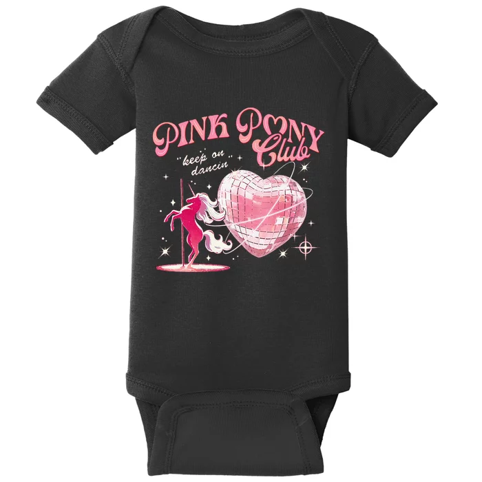 Pony And Heels Lover Clubs Disco Birthday Cowgirl Baby Bodysuit