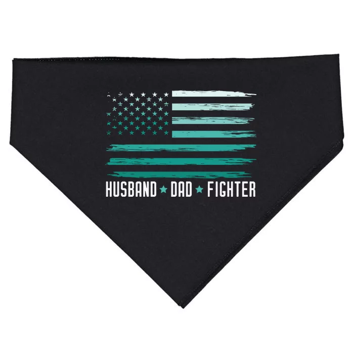 PTSD Awareness Husband Dad Fighter American Flag USA-Made Doggie Bandana