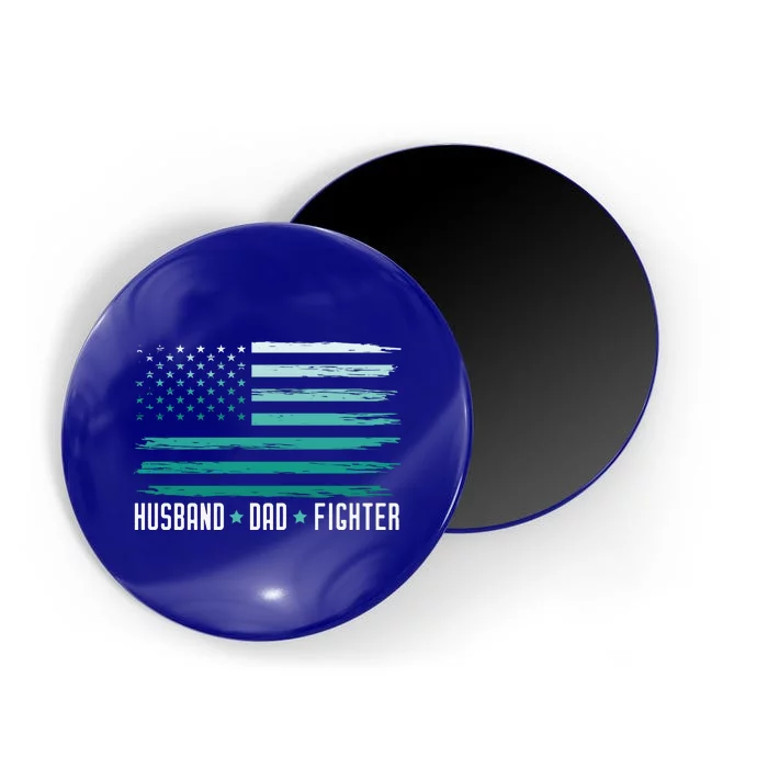 PTSD Awareness Husband Dad Fighter American Flag Magnet