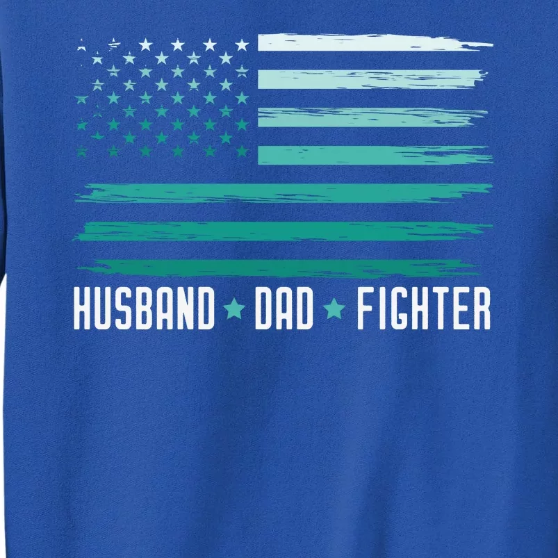 PTSD Awareness Husband Dad Fighter American Flag Tall Sweatshirt