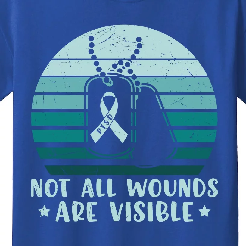 PTSD Awareness Hope Support Love Not All Wounds Are Visible Kids T-Shirt