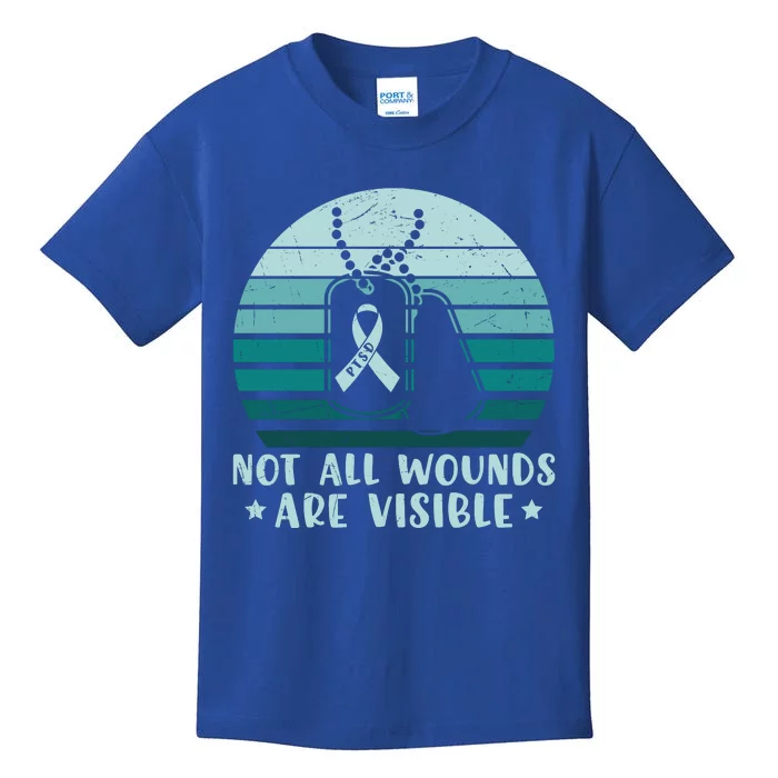 PTSD Awareness Hope Support Love Not All Wounds Are Visible Kids T-Shirt