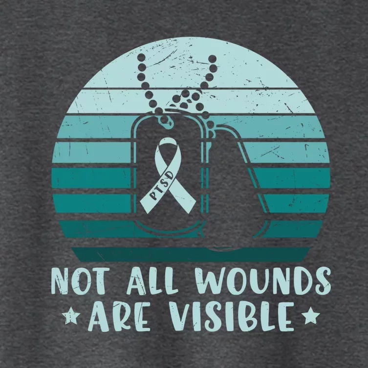 PTSD Awareness Hope Support Love Not All Wounds Are Visible Women's Crop Top Tee