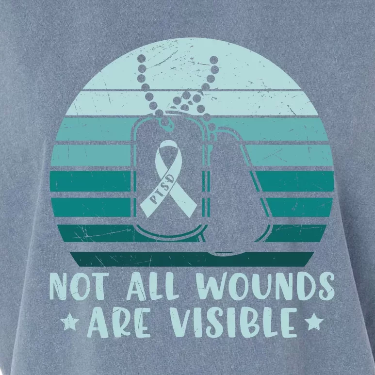 PTSD Awareness Hope Support Love Not All Wounds Are Visible Garment-Dyed Women's Muscle Tee