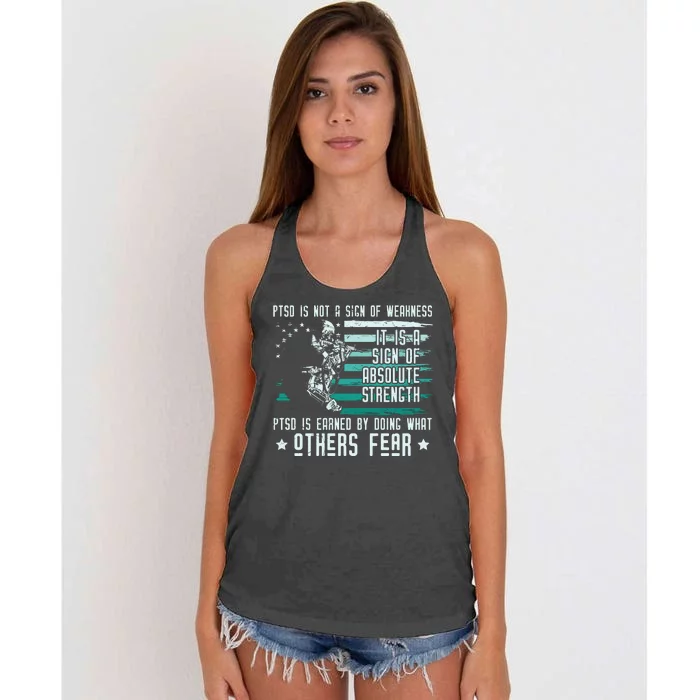 PTSD Awareness Hope Support Love Not All Wounds Are Visible Women's Knotted Racerback Tank