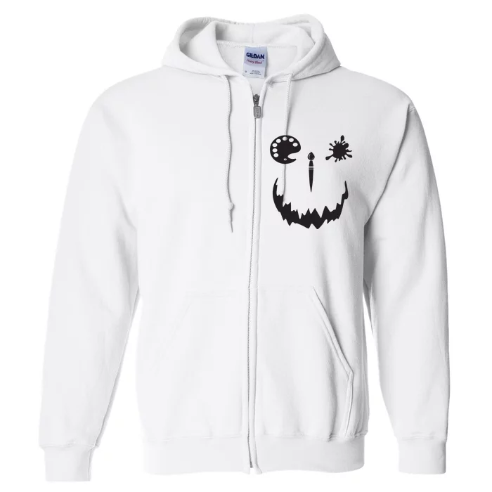 Pumpkin Artist Halloween Art Teacher Full Zip Hoodie