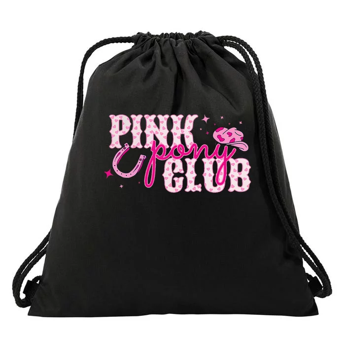 Pony And Heels Lover Clubs Disco Birthday Cowgirl Drawstring Bag