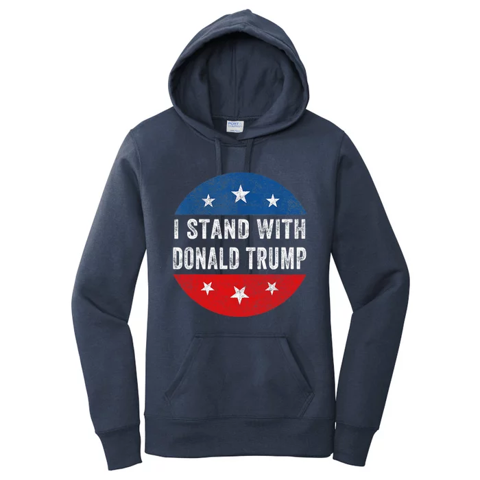 Pro America I Stand Wit Trump America Flag Vintage Women's Pullover Hoodie