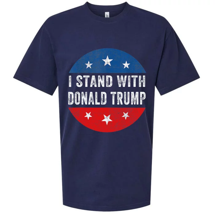 Pro America I Stand Wit Trump America Flag Vintage Sueded Cloud Jersey T-Shirt