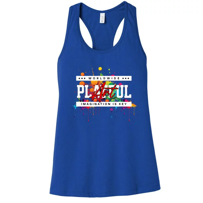 Playful Art Imagination Is Key Women's Racerback Tank