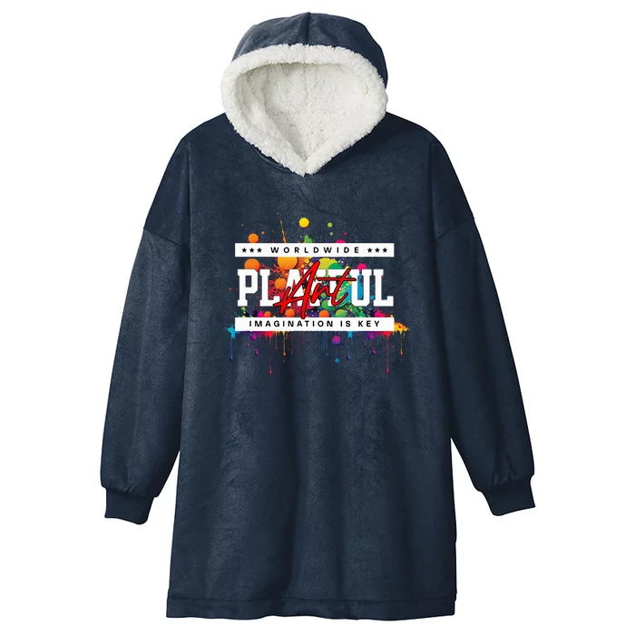 Playful Art Imagination Is Key Hooded Wearable Blanket