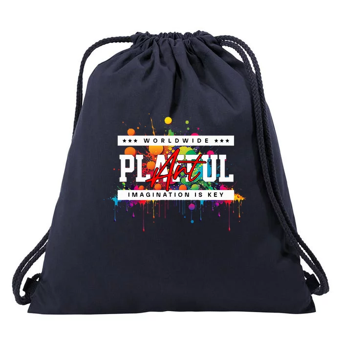 Playful Art Imagination Is Key Drawstring Bag