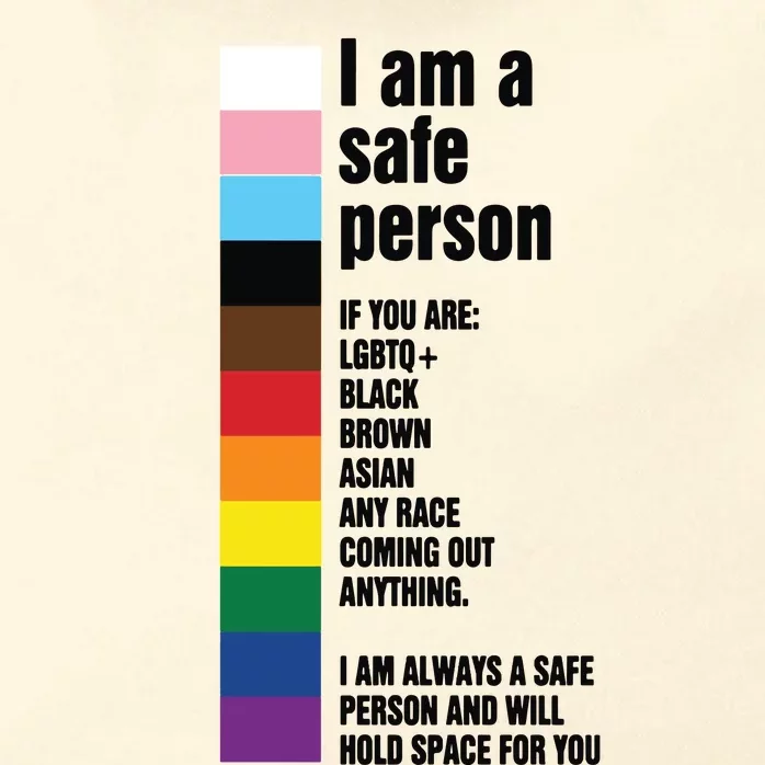 Pride Ally I Am A Safe Person Lgbtq Zip Tote Bag