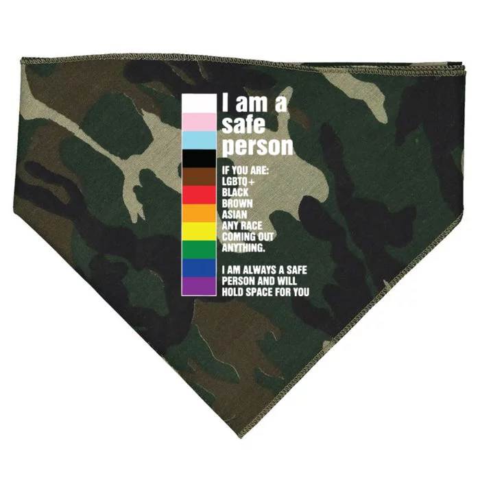 Pride Ally I Am A Safe Person Lgbtq USA-Made Doggie Bandana