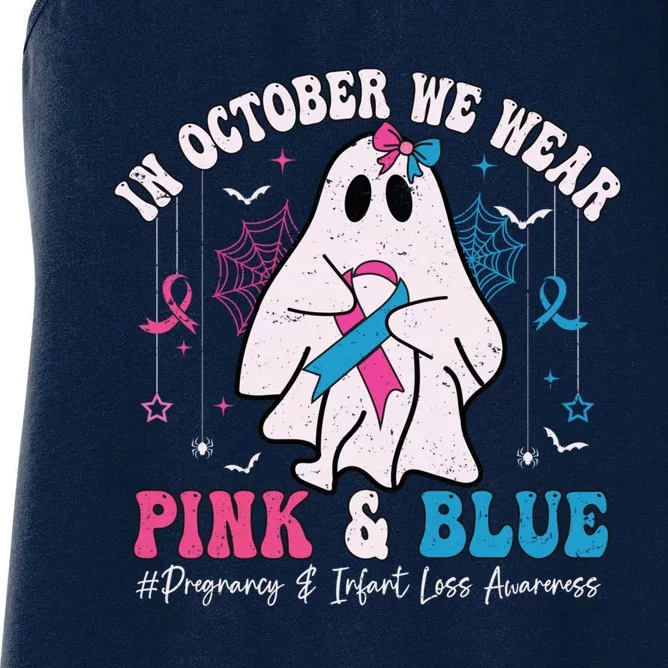 Pregnancy And Infant Loss Awareness October Halloween Women's Racerback Tank