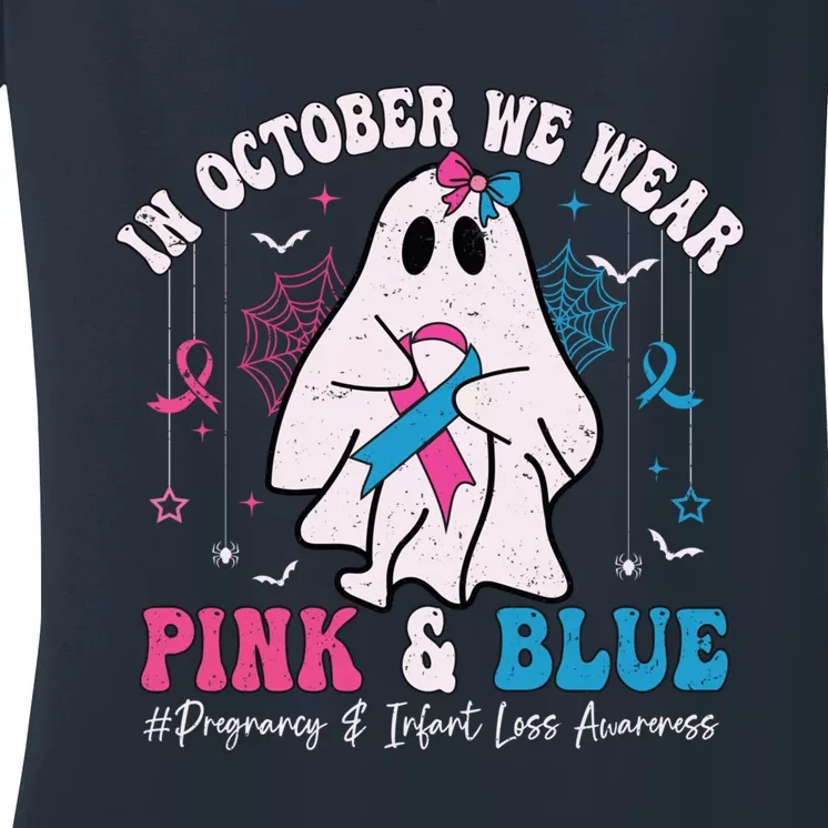 Pregnancy And Infant Loss Awareness October Halloween Women's V-Neck T-Shirt