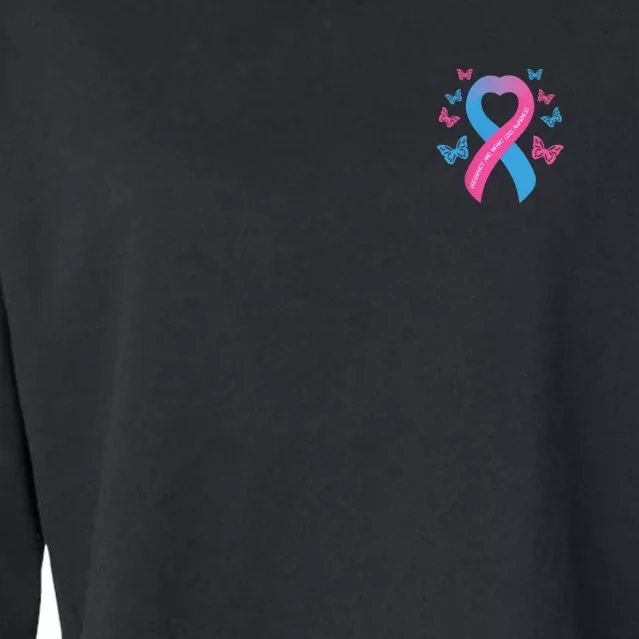 Pregnancy And Infant Loss Awareness Miscarriage Remembrance Cropped Pullover Crew